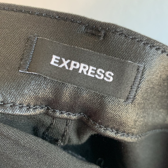 Express Super High Waisted Rise Black Coated Metallic Ankle Skinny Jeans Sz 4 - Picture 8 of 10